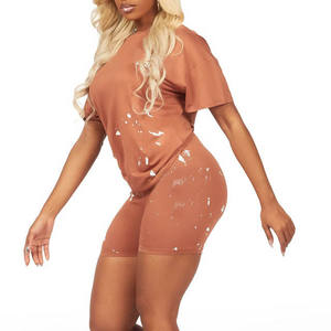 Conjunto de camiseta y pantalones cortos extragrandes para mujer, conjunto de verano para yoga, fitness, descanso, gimnasio. - Product Image 6