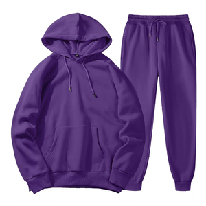 Unisex Green Hooded Sweatshirt And Joggers Set Casual Full Sleeve Drawstring Solid Color Tracksuit Autumn Wear Breathable Cotton - Product Image 3