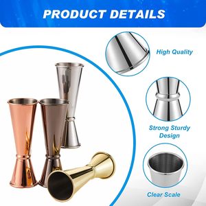 Bulk Stainless Steel Japanese Durable Jigger Bar Accessories Double <b>Sided</b> Peg Measures Shot Glass Wine Cocktail Measurements - Product Image 2