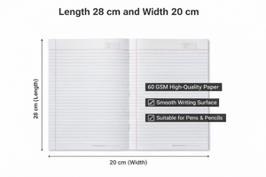 Hawamahal A4 <b>Note</b> <b>Book</b> 88 Pages 60 GSM Ruled Paper Elephant Printed Cover for School Students - Product Image 4