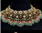 Ensemble collier et boucles d'oreilles de haute qualité en laiton plaqué or avec pierres et perles, style Tikka, pour mariage, fête, tendance, pour femmes - Product Image 2