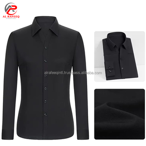 Chemise habillée pour femme de qualité supérieure, coupe classique, col rabattu, tissée, épaules tombantes, style vintage, formelle et décontractée, manches longues - Product Image 3