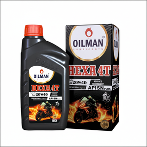 Premium OILMAN LUBRICANTS 4 Stroke 20W40 SAE Synthetic Motorcycle <b>Engine</b> Oil Extreme Friction Reduction High Mileage Fluid - Product Image 2