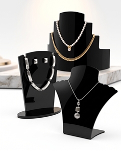 Custom Clear Acrylic Glossy Washable Necklace Display <b>Stand</b> Elegant Jewelry Holder for Showroom Retail Personal Collection - Product Image 4
