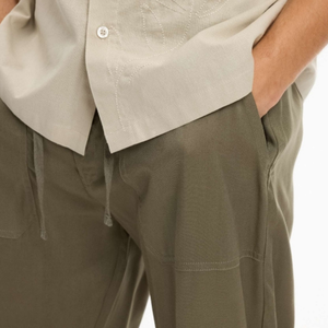 <b>Men's</b> Lightweight Casual Trousers Relaxed Straight Leg Drawstring Elastic Waist <b>Pants</b> with Side Pockets <b>for</b> Everyday <b>Lounge</b> Wear - Product Image 5