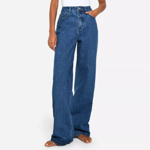 กางเกงยีนส์ผู้หญิงดีไซน์ล่าสุดสำหรับฤดูหนาว สวมใส่สบาย คุณภาพพรีเมียม ผลิตจากผ้าฝ้าย 100% เป็นมิตรต่อสิ่งแวดล้อม แห้งเร็ว รับผลิตแบบ OEM - Product Image 1