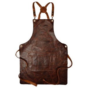Combinaison de travail unisexe en cuir véritable rouge, résistante à l'abrasion, avec poches multifonctionnelles, bretelles réglables, détection des aiguilles, sans coutures - Product Image 4