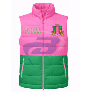 Alpha |   Kapa |   Gilet matelassé de qualité supérieure Alpha AKA Sorority, veste rembourrée de style universitaire, gilet isolant pour femmes - Product Image 2