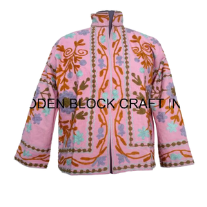 Veste de fête printanière pour femme, magnifique, faite à la main, nouvelle tendance, tissu de canard, broderie suzani, motif floral, taille unique, courte, hiver - Product Image 1