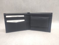 Dompet Pria Kulit Asli Kulit Kambing, Kantong Kartu Depan, Kantong Uang Koin, Anti RFID, Minimalis, Lipat Dua, MOQ Rendah