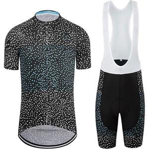 Ensemble de maillot de cyclisme unisexe sans manches, col en V, fermeture éclair, imprimé à pois, respirant, anti-humidité, polyester, coupe classique, été - Product Image 3