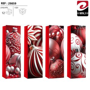 Bolsa para Vino con Estampado Dorado 12.8*36*8.4 Artículos Navideños para Regalos - Product Image 2