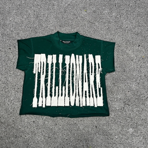 Custom Distressed <b>Patchwork</b> Oversized Cropped T-<b>Shirt</b> for Men & Women | Heavyweight Cotton Streetwear Vintage Raw Edge Tee - Product Image 6