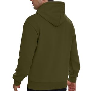 เสื้อฮู้ดดี้ผู้ชายแบบสวมหัวทรงโอเวอร์ไซส์ คุณภาพสูง ผ้าคอตตอน 100% น้ำหนักมาก สไตล์ลำลอง ไหล่ตก - Product Image 2