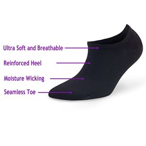 Chaussettes de sport décontractées respirantes en bambou pour hommes, 6 paires, design discret et doux - Product Image 4