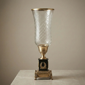 Jarrón de Cristal con Forma de Trompeta y Borde Dorado, Maceta Decorativa de Vidrio para Hogar y Jardín, Idea de Centro de Mesa para Bodas, Jarrones de Cristal - Product Image 5