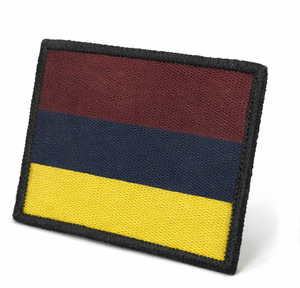 Parche Tejido Estilo DZ del Regimiento Médico de Asistencia Táctica 16 – Insignia de Paracaídas Marrón, Azul y Amarillo - Product Image 1