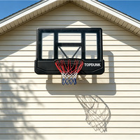Panier de basket-ball mural extérieur ANBOO avec panneau arrière transparent en PC de 44 pouces et grand cadre en PE, personnalisable en usine