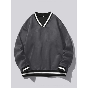 Sudadera de Hombre Oversize de Algodón/Poliéster con Cuello en V Bordado, Sudadera con Logotipo Personalizado, Sudadera de Moda Urbana con Cuello en V para Hombre - Product Image 3