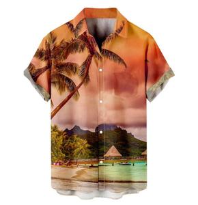 Chemises à imprimé par sublimation personnalisées, vêtements de plage, polyester à séchage rapide, col boutonné, manches courtes, chemise hawaïenne pour homme - Product Image 4