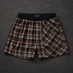 Shorts Boxer Ample Gothique à Carreaux Y2K en Coton Personnalisé Streetwear Faible MOQ Pakistan Mode Urbaine Taille Élastique Mi-haute - Product Image 1