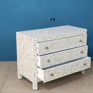 ILAHI's Bone Inlay <b>Drawer</b> Modern Design Agate Detailing <b>Storage</b> Portable Home Furniture - Product Image 1