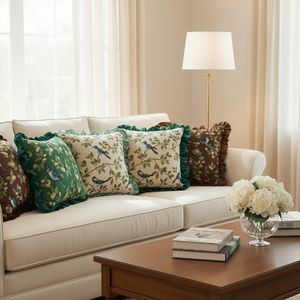 SOGA 6-Piece Enchanted <b>Garden</b> Floral Emerald Avian Oasis Christmas Holiday Pillowcase Set 45cm <b>Cushion</b> <b>Covers</b> - Product Image 4