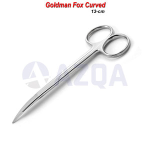 Ensemble de 3 ciseaux Goldman Fox en acier inoxydable, droits, courbes et doublement courbes, pour tissus dentaires et chirurgicaux - Product Image 4