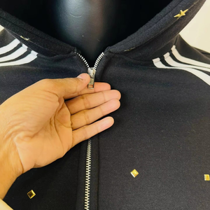 Conjunto de Sudadera con Capucha de Dos Piezas para Hombre, Estilo Retro Urbano, Invierno, con Cierre, 100% Algodón Felpa, Corte Holgado, Transpirable - Product Image 5