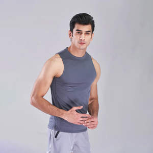 Camiseta sin Mangas para Hombre, Cuello Redondo, Tejido Transpirable de Algodón/Poliéster, Informal, Deportiva, Ligera y de Secado Rápido, Superventas - Product Image 5