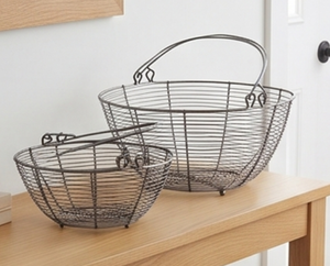 Cesta de Almacenamiento de Alambre Metálico de Alta Calidad con Asas, Diseño Simple para Almacenamiento en la Cocina - Product Image 3