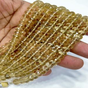 Cuentas de Piedras Preciosas Semipreciosas, Cuentas de Cuarzo Natural AAA, Cuentas Facetadas en Forma de Rondelle de 8 mm, Hilo de 8 Pulgadas - Product Image 1