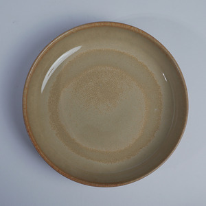 Plato de Cerámica Ecológico Color Celadón Beige, Plato Redondo para Servir, para Restaurante o Comedor en Casa - Product Image 1
