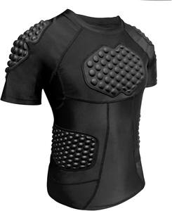 T-shirt de compression court blanc personnalisé pour homme, avec protection de poitrine rembourrée, pour football, paintball, uniforme de protection, sécurité sportive - Product Image 1