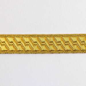 Dentelle tressée en fil de broderie métallique doré jacquard traditionnel de haute qualité, design professionnel, 12 mm, pour cérémonies - Product Image 4