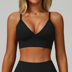 <b>Women</b> New Designer Sports Bra <b>Compression</b> V Neck Seamless Yoga <b>Top</b> for Fitness Gym Yoga Wear Bra - Product Image 2