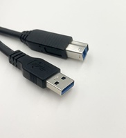Câble de charge rapide 3A personnalisé UL20276 7,5 m USB 3.0 A vers B mâle nickelé PVC conforme RoHS pour ordinateur, imprimante, scanner