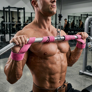 Sangles de levage personnalisées de qualité supérieure avec rembourrage de soutien du poignet, sangles de musculation robustes pour la musculation en salle de sport, pour hommes - Product Image 3