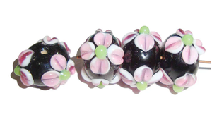 Perles en verre soufflé à la main à motif floral |   Perles focales de 10 mm et 12 mm |   Perles pour la fabrication de bijoux bohèmes DIY |   Perles de taille en gros |   Boîte - Product Image 3
