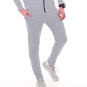 Men's Gray Full Zip <b>Tracksuit</b> Set Quick Dry Sporty Casual Autumn Wear Solid Color Long Sleeve With Side Pockets - Product Image 6