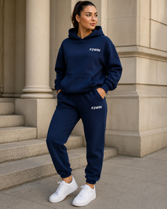 F2WIN Women's <b>Pink</b> Hooded <b>Tracksuit</b> Set Full Length Solid Color Casual Sweatshirt and Joggers with Side Pockets Autumn Wear - Product Image 2