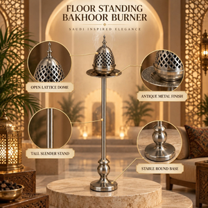Brûleur à Bakhoor Arabe Haut de Gamme |   Mabkhara en acier inoxydable avec dôme en treillis, porte-encens Oud, décoration aromatique pour la maison, Majlis, Ramadan, Aïd - Product Image 5