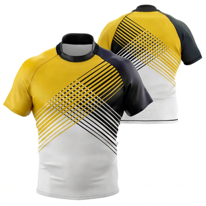Cotton Polyester Blend Rugby <b>Shirt</b> Soft Comfortable High Elastic Rugby Jersey Four Way Stretch Fabric Rugby Jersey - Product Image 1