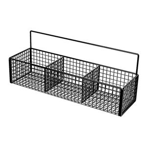Black And Modern High Quality Wire <b>Storage</b> <b>Basket</b> <b>Rectangle</b> Hanging Modern Design Multi-Purpose Neatening Organizer - Product Image 1