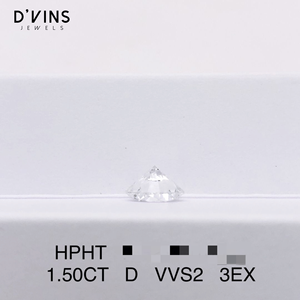 Bijoux D'vins : Diamant de laboratoire CVD taille brillant 1,5 carat, couleur D, HPHT, excellent rapport qualité-prix, cadeau de Noël - Product Image 3