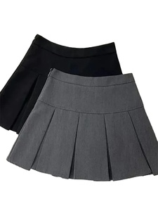 Falda plisada gris Vintage de algodón para mujer, minifaldas Kawaii de cintura alta, uniforme escolar de moda coreana, ropa de calle Harajuku para primavera - Product Image 5