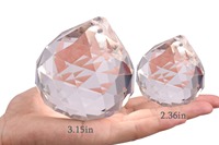 Prisme en boule de cristal transparente, attrape-soleil suspendu, sphère en verre pour la décoration intérieure et le Feng Shui