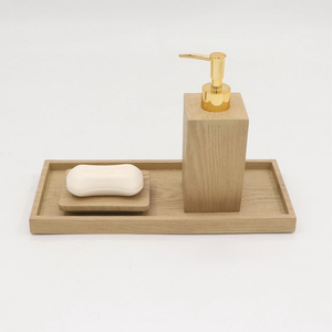 Juego de Accesorios de Baño de Resina con Acabado de Madera, Estilo Europeo Moderno para Hotel, en Oferta - Product Image 4