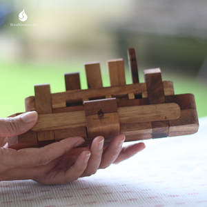 Bateau: Rompecabezas de madera 3D de barco, rompecabezas mecánico de madera y kits de modelismo de la marca SiamMandalay de Tailandia - Product Image 1