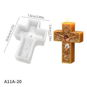 แม่พิมพ์เทียนซิลิโคนรูปดอกกุหลาบครอสใหม่ กลิ่นหอม สำหรับทำเทียนตกแต่งโต๊ะทำงาน - Product Image 6